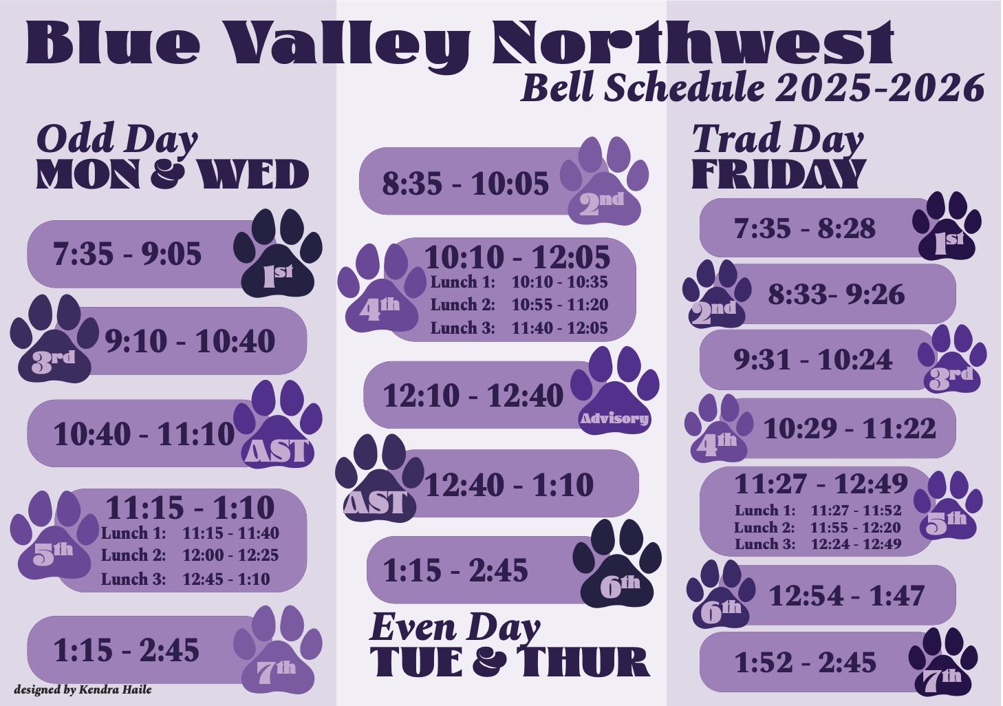 BVNW Bell Schedule